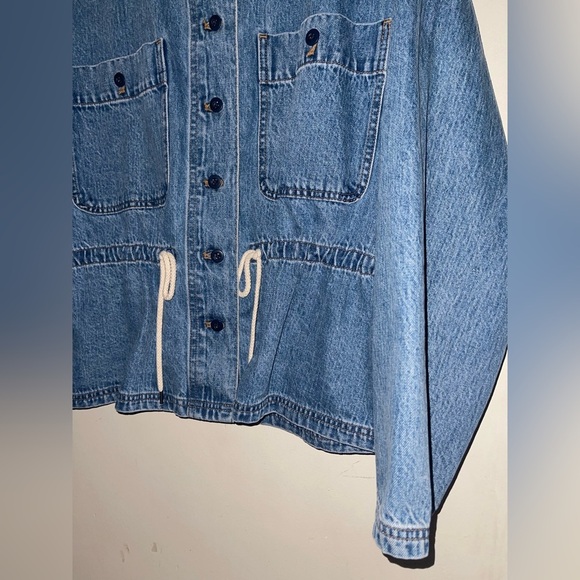 Madewell Claremont Drawstring Denim Jacker in Sz Large NWOT - Picture 3 of 11